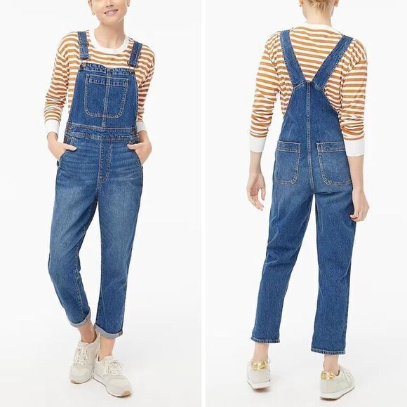 NEW J Crew‎ Classic overalls in all-day stretch, Broken In Coastline Bl, M - Picture 1 of 16